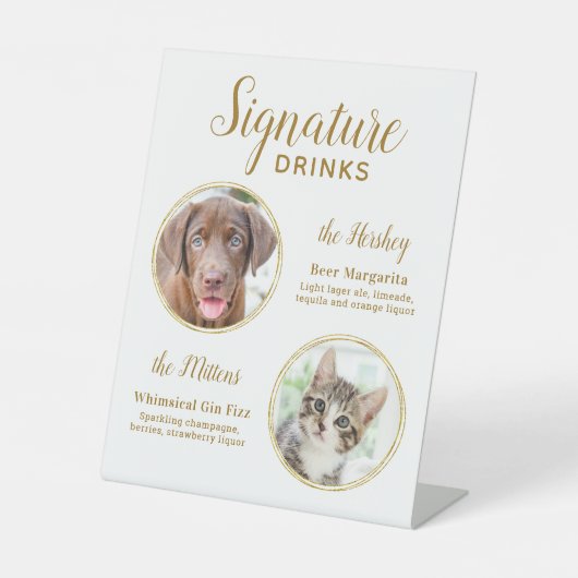 Signe De Table Signature Boissons Elegant Gold Pet Mariage 2 Phot (Recto)
