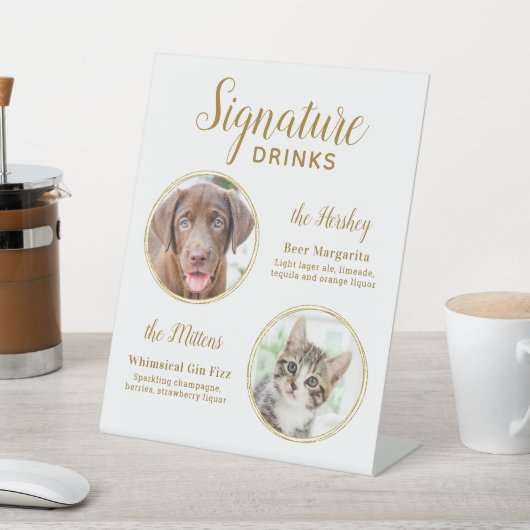 Signe De Table Signature Boissons Elegant Gold Pet Mariage 2 Phot (In SItu)