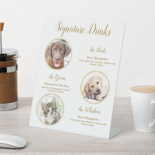 Signe De Table Signature Boissons Elegant Gold Pet Mariage 3 Phot (In SItu)