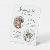 Signe De Table Signature Boissons Élégante Argent Pet Mariage Pho (Recto)