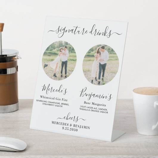 Signe De Table Signature Boissons Élégante barre de Mariage photo (In SItu)