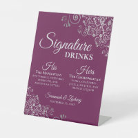 Signature Boissons Élégante Magenta & Mariage Arge