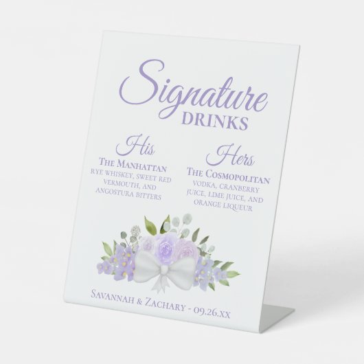 Signe De Table Signature Boissons Lavender Roses & Blossoms Maria (Recto)