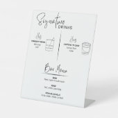 Signe De Table Signature Boissons Mariage Bar de réception Menu S (Recto)