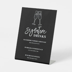 Signe De Table Signature Boissons Mariage Bar Piéton Signal