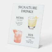 Signe De Table Signature Boissons Mariage Cocktail Menu Poster (Recto)