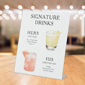 Signe De Table Signature Boissons Mariage Cocktail Menu Poster