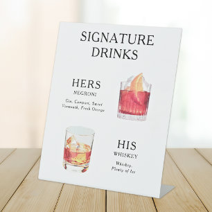 Signe De Table Signature Boissons Mariage Cocktail Menu Poster