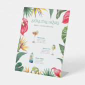 Signe De Table Signature Boissons Oasis Tropical Fleurs Cadre (Recto)