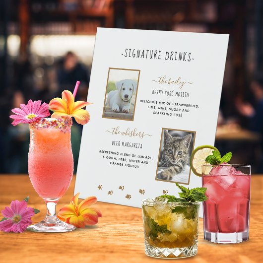 Signe De Table Signature Boissons Or Animaux Mariages Photos