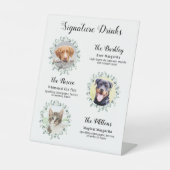 Signe De Table Signature Boissons Personnalisé 3 Photo Mariage po (Recto)