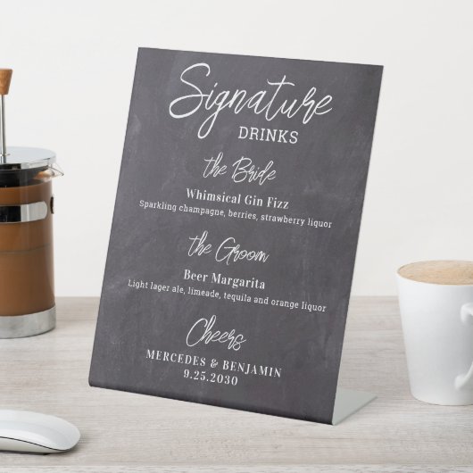 Signe De Table Signature Boissons Personnalisées Rustic Mariage B (In SItu)