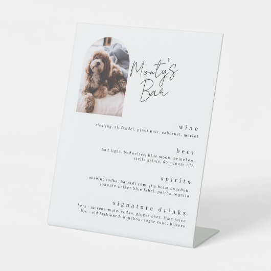 Signe De Table Signature Boissons Pet Bar Menu Piédestal Signal (Recto)