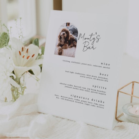 Signe De Table Signature Boissons Pet Bar Menu Piédestal Signal