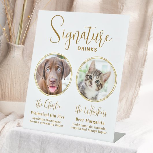 Signe De Table Signature Boissons Pet Mariage Gold Alcohol Bar