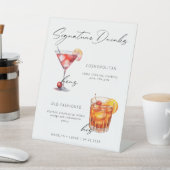 Signe De Table Signature Boissons Poster moderne noir & blanc (In SItu)