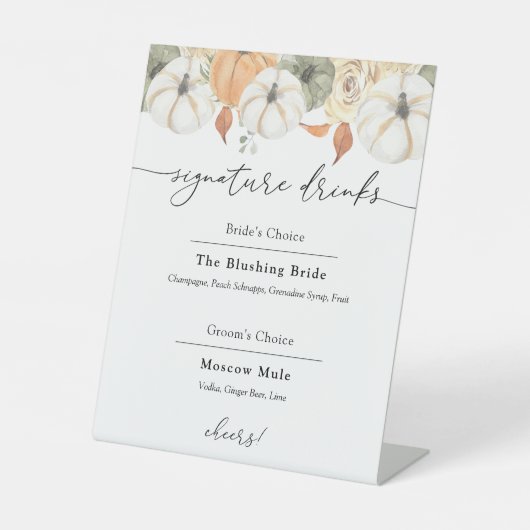 Signe De Table Signature Boissons Rustique Automne Signal (Recto)