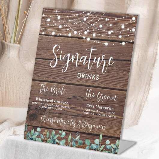 Signe De Table Signature Boissons Verdure String Mariage
