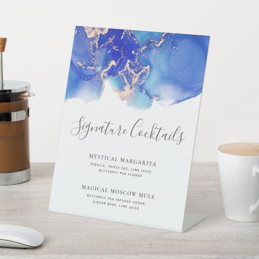 Signe De Table Signature Cocktails Abstrait Bar Menu Mariage (In SItu)
