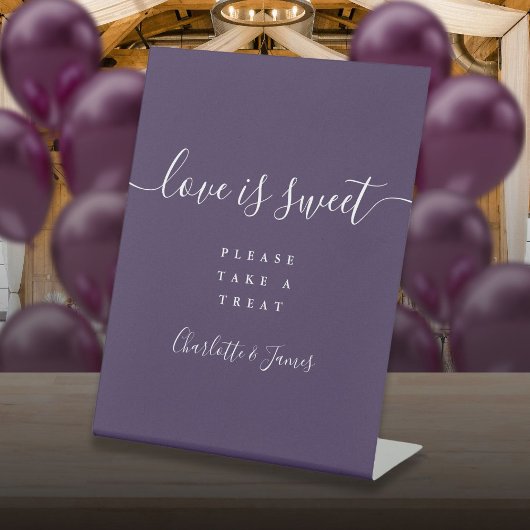 Signe De Table Signature de script amour violet est doux Favour
