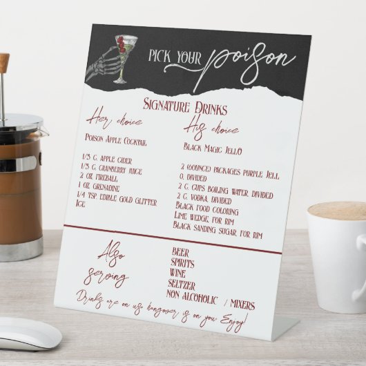 Signe De Table Signature gothique Mariage Boissons Signal bar gra (In SItu)