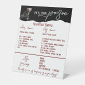 Signe De Table Signature gothique Mariage Boissons Signal bar gra (Recto)