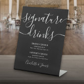 Signe De Table Signature Mariage De Script Noir Et Blanc Boissons