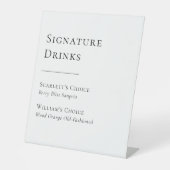 Signe De Table Signature Mariage simple et moderne Boissons Signa (Recto)