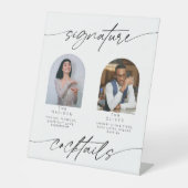Signe De Table Signature moderne Cocktail Calligraphie Script Pho (Recto)