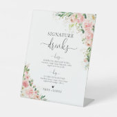 Signe De Table Signature or rose pâle Boissons Signal (Recto)