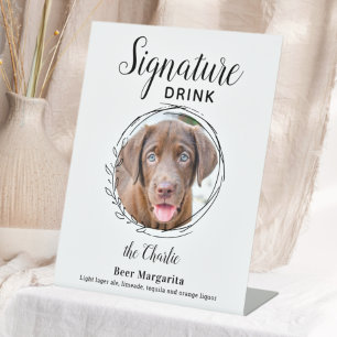 Signe De Table Signature personnalisée Boire Barre de chien Anima