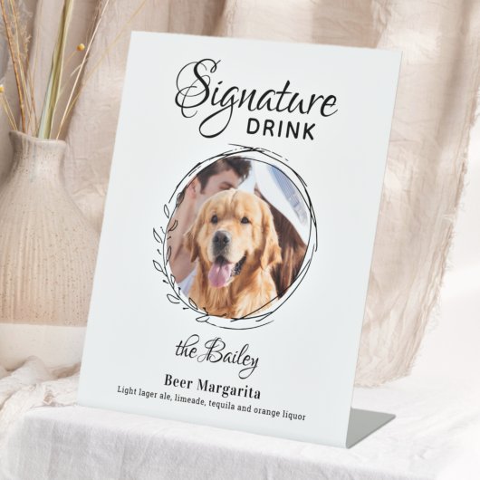 Signe De Table Signature personnalisée Boire Photo Barre de chien