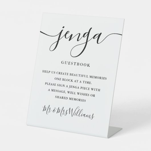 Signe De Table Signature Script Jenga Mariage Guestbook (Recto)