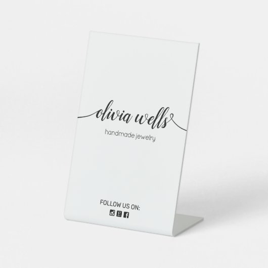 Signe De Table Signature Script Social Media Icon Pedestal Signal (Recto)