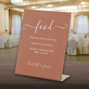 Signe De Table Signature Script Terracotta Menu Alimentation