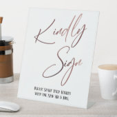 Signe De Table Signer Kindly Rose Gold écriture simple (In SItu)