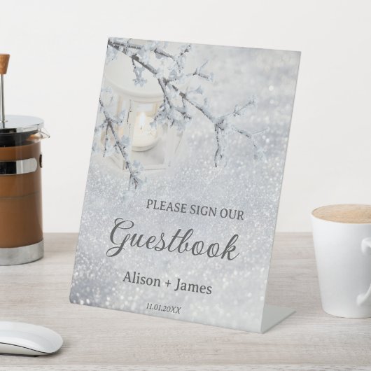 Signe De Table Signer Notre Guestbook Mariage Table Pedestal Sign (In SItu)