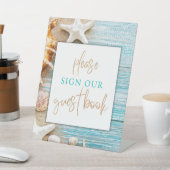 Signe De Table Signer notre livre d'or - plage seashell thème Pl (In SItu)