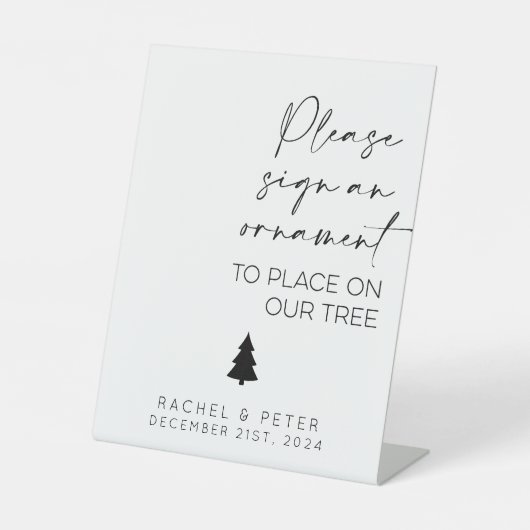 Signe De Table Signer Un Symbole De Mariage D'Hiver Ornament (Recto)