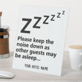 Signe De Table S'il vous plaît, laissez le bruit tomber. Les clie (In SItu)