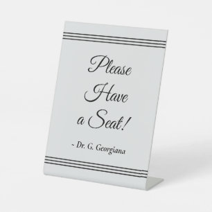 Signe De Table "S'il vous plaît, prenez place !" + Nom personnali
