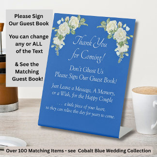 Signe De Table S'il vous plaît signer notre livre d'hôtes Cobalt 