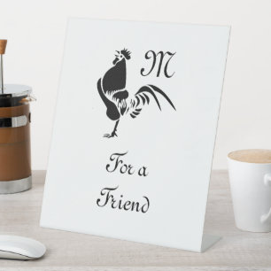 Signe De Table Silhouette de croisière à coq noir