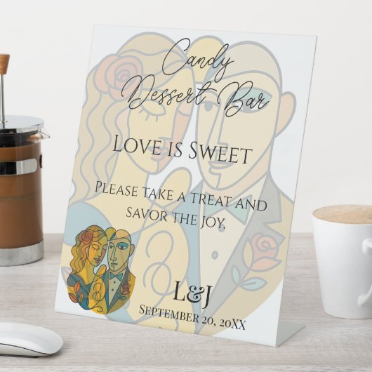 Signe De Table Silhouette moderne artistique Mariage Candy Desser (In SItu)