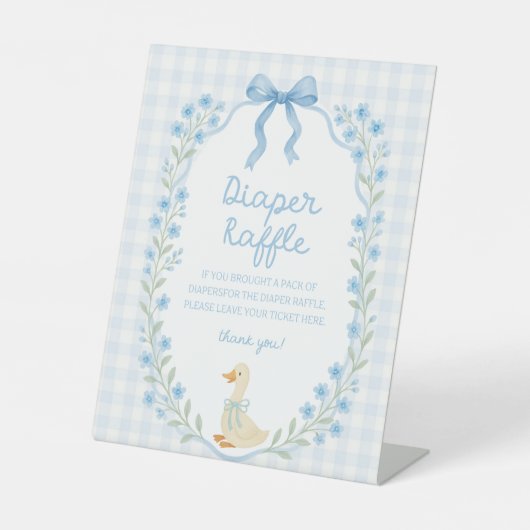Signe De Table Silly Little Goose Baby Shower Diaper Raffle (Recto)