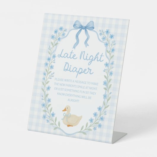 Signe De Table Silly Little Goose Baby Shower Late Night Diaper (Recto)