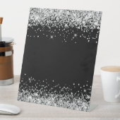Signe De Table Silver Glitter Black Blank (In SItu)