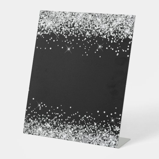 Signe De Table Silver Glitter Black Blank (Recto)