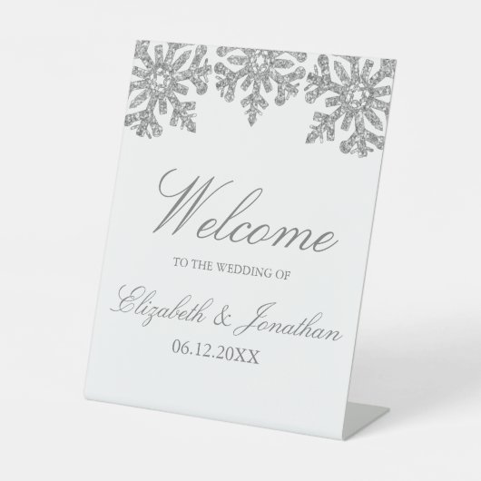Signe De Table Silver Snowflake Winter Wedding (Recto)