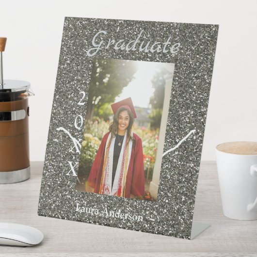 Signe De Table Silverglitter photo graduation ajouter nom classe  (In SItu)
